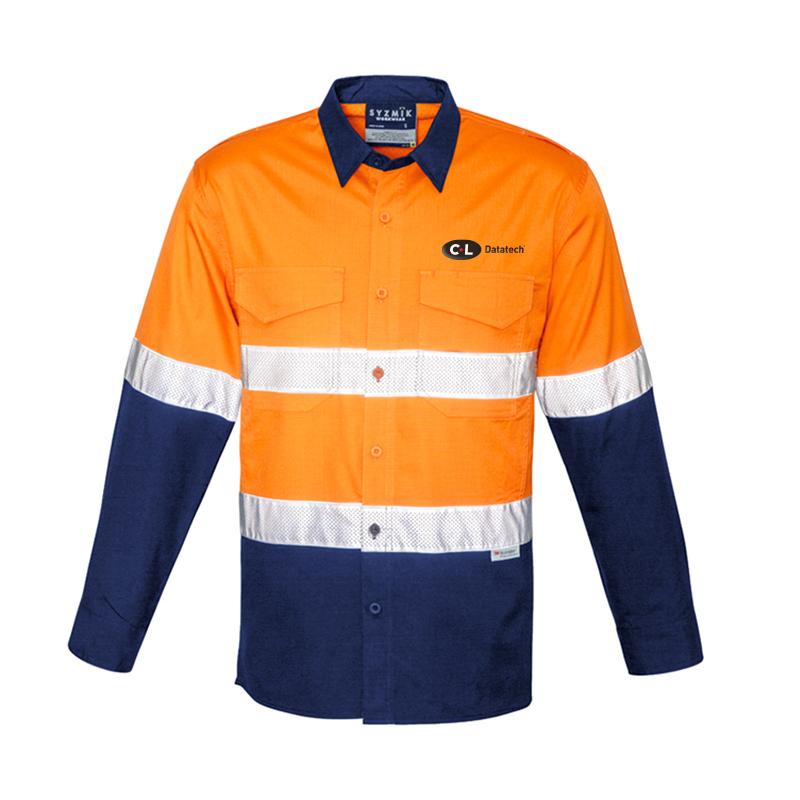 Mens Rugged Cooling Hi-Vis Spliced Shirt XS