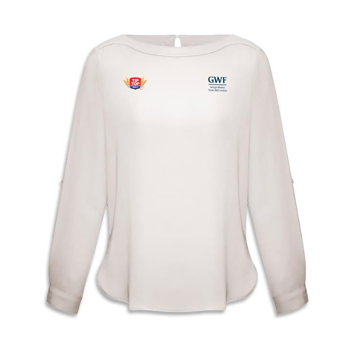 Ladies Madison Boatneck Blouse - Ivory 8