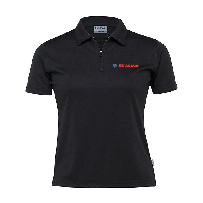 Sealink Ladies Dri Gear Black Polo