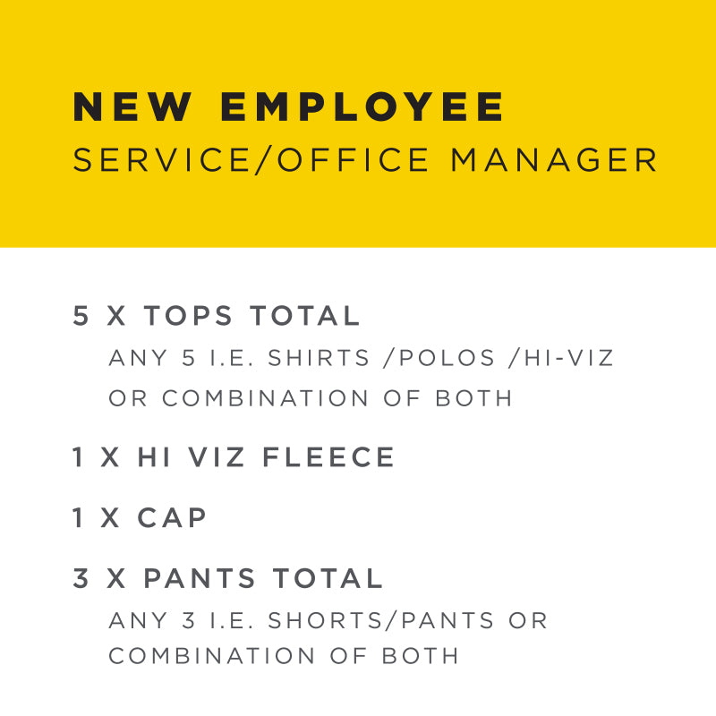 NEW EMPLOYEE SERVICE/OFFICE MANAGER PACK