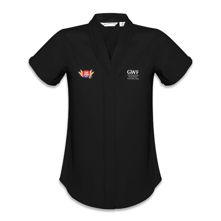 Ladies Madison Short Sleeve Blouse - Black 8